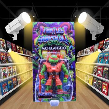 MOTU x TMNT: Turtles of Grayskull Actionfigur Michelangelo 14 cm (Reptile Wars) von Mattel